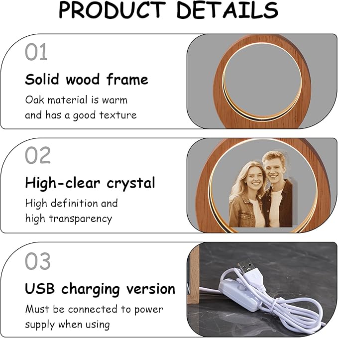 Custom 3D Crystal Photo Night Light – Personalized Glass Photo Ball - Image 4
