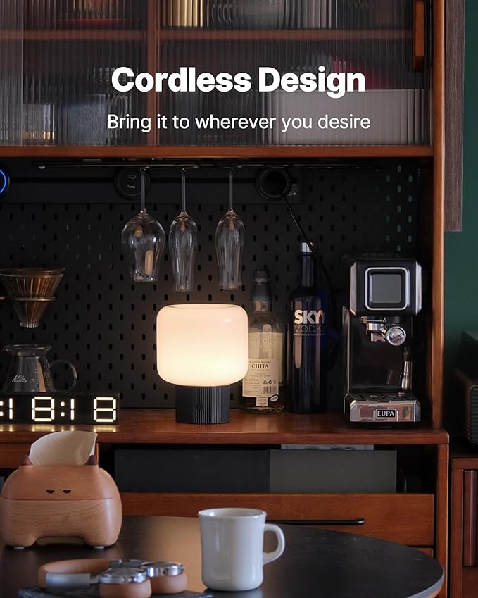 Halo Mushroom Lamp, 5W Cute Cordless Rechargeable Table Lamp - Image 2