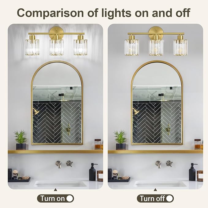 Crystal Bathroom Light Fixtures, Bathroom Lighting Fixtures Over Mirror - Image 3