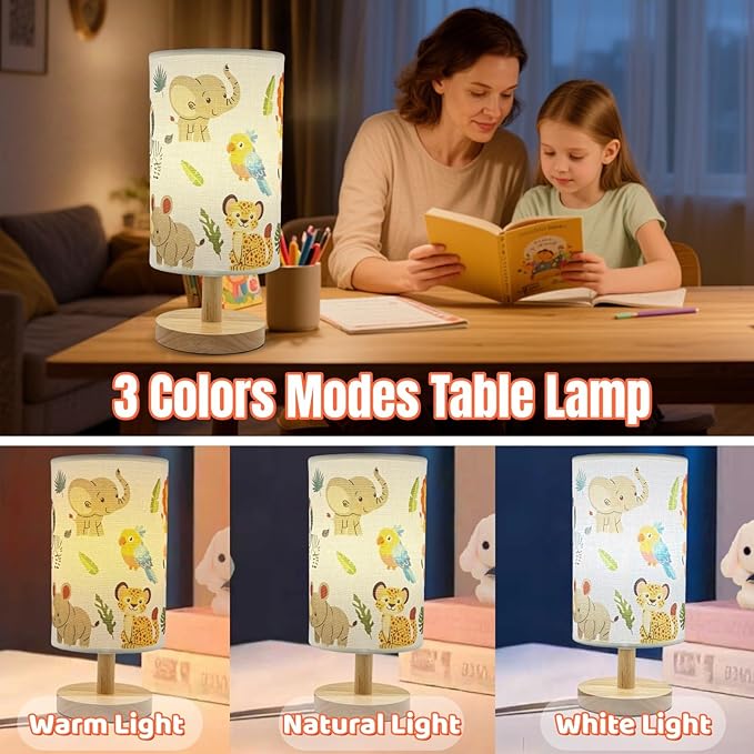 Kids Table Lamp-Night Light for Boys Room, 3-Color LED Desk Lamp - Image 3
