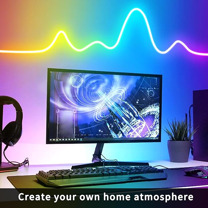 50ft Neon Rope Light, 24V RGB LED Strip Lights, Music Sync, Remote/APP Control - Image 5