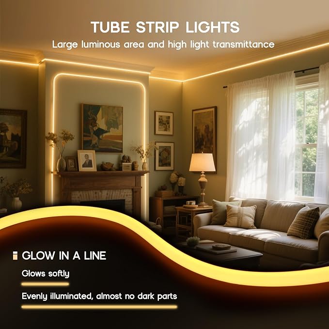 LED Neon Lights Daylight White 6000K, 164ft 110-120V LED Strip Lights, Flexible - Image 3