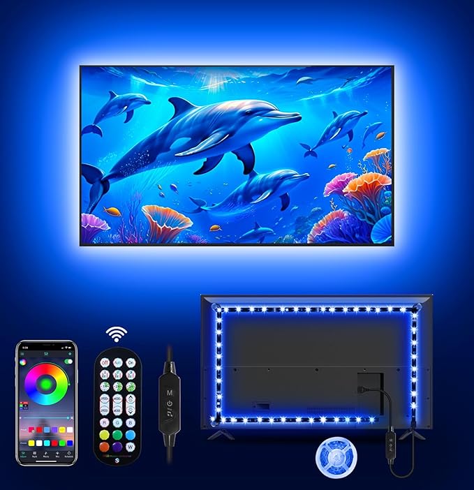 MATICOD LED Lights for TV, 13.1ft TV Lights for 45-60in, Music Sync Color by MATICOD