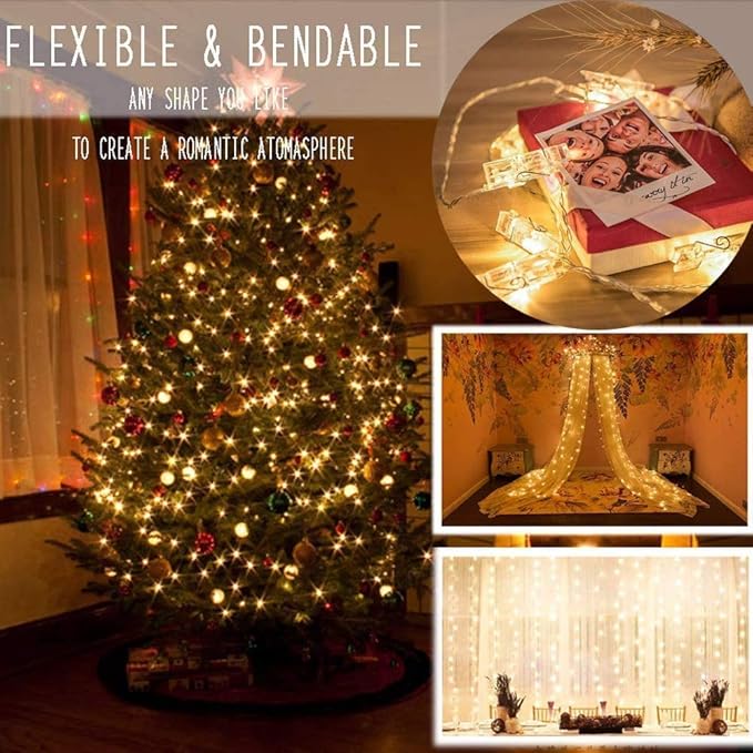 Dopheuor LED Photo Clip Copper String Lights Starry Fairy Warm White Lights - Image 5