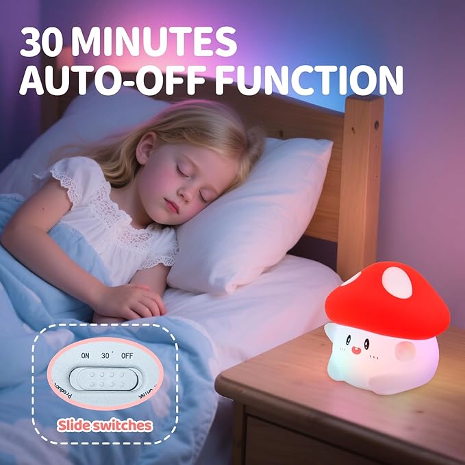Mushroom Night Light, Color Changing & 50-Hour Battery, Squishy Lamp - Image 6