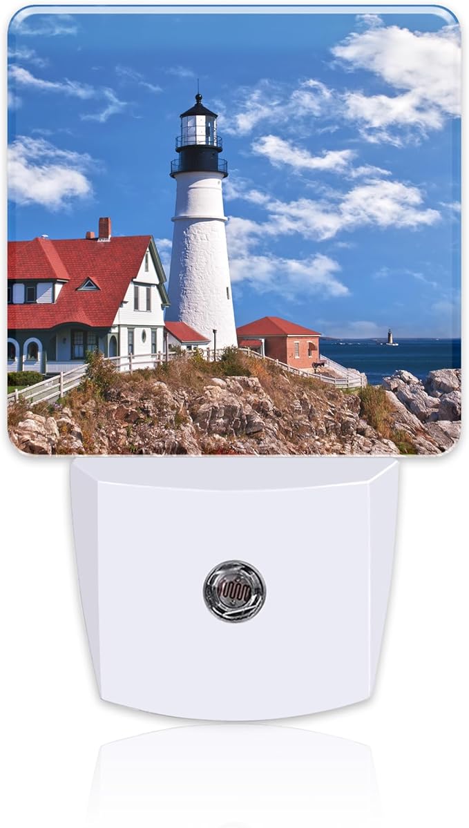 Beautiful White Lighthouse Night Light Plug into Wall, Ocean Seaside Lighthouse by sndheke