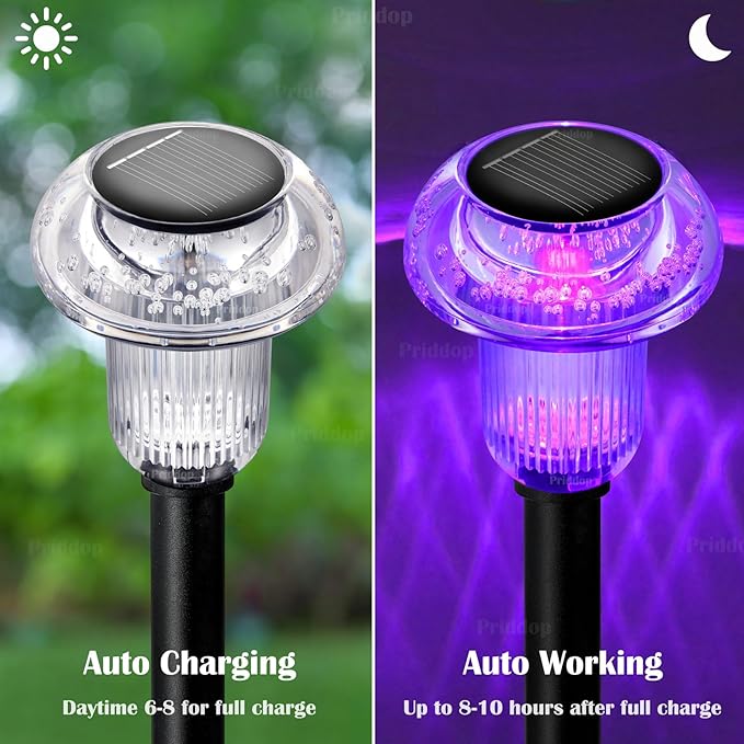 Solar Lights Outdoor Pathway Waterproof 16 Pack Color Changing LED Acrylic - Image 4