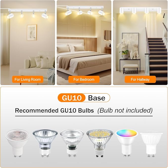 4 Light Track Lighting Kit, Industrial LED Wall Light - Image 3