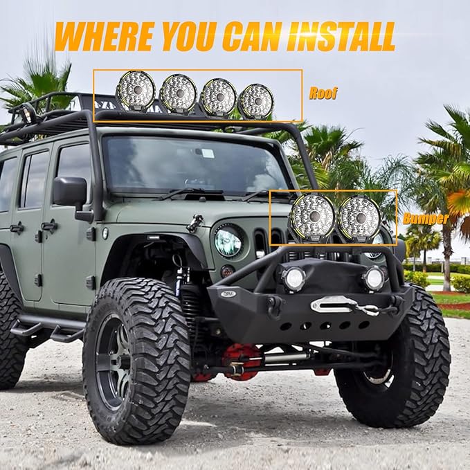 Auxbeam Round LED Driving Light, 360 Pro Series 9 Inch Offroad Spotlights 270W - Image 8