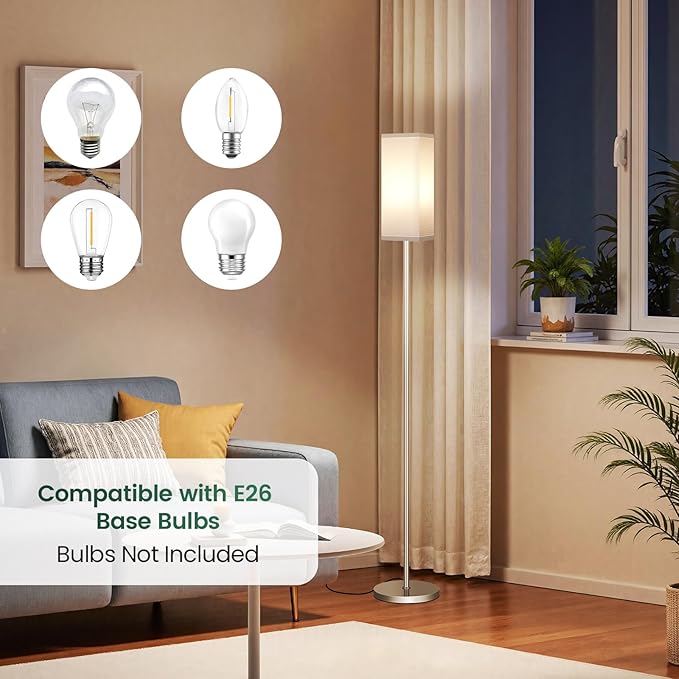 2Pack Floor Lamp, Pole with Foot Switch, Modern Standing Lamp Lamp, Minimalist - Image 4