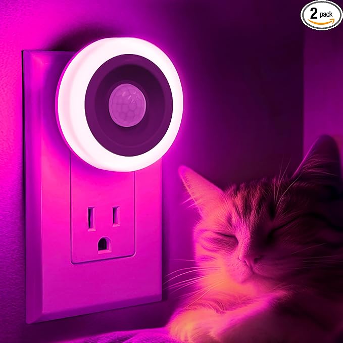 Briignite Motion Sensor Night Light Purple, Night Lights Plug into Wall by WelcometoBriigniteenjoyyourshopping