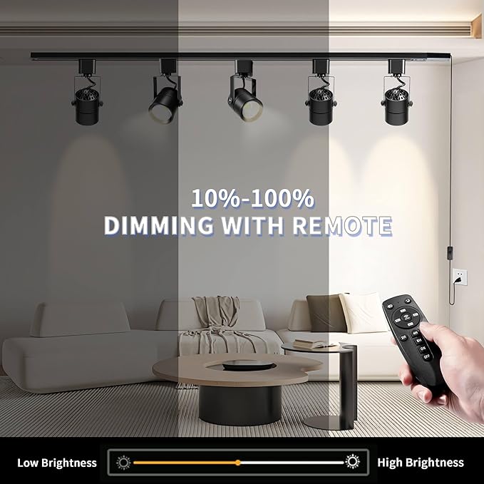 Plug in Track Lighting with Power Cord & Remote, 6-Light LED Track Lighting Kit - Image 6