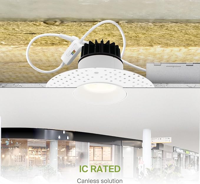 ASD Trimless 3 Inch LED Recessed Light, 12W 120V Round Commercial Downlight - Image 7
