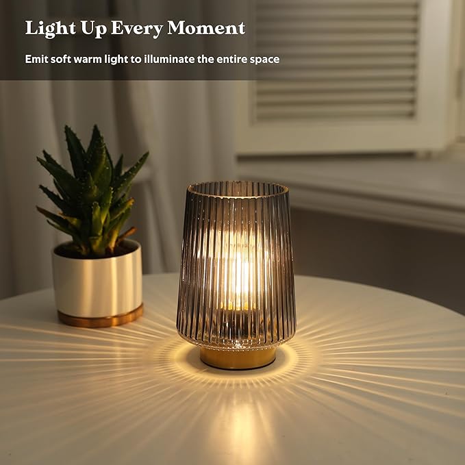 Battery Powered Lamp with Timer, Cordless Small Table Lamps Battery Operated - Image 7