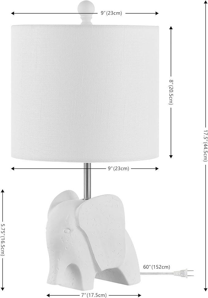 JONATHAN Y JYL1143D 17.5" Bohemian Elephant Table Lamp - Image 3