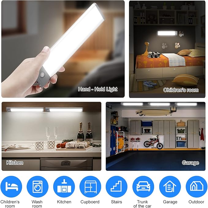 30-LED Under Cabinet Lights, USB Rechargeable Kitchen Cupboard Night Light - Image 6