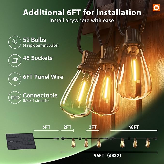 addlon 102FT Solar String Lights Outdoor - Image 7
