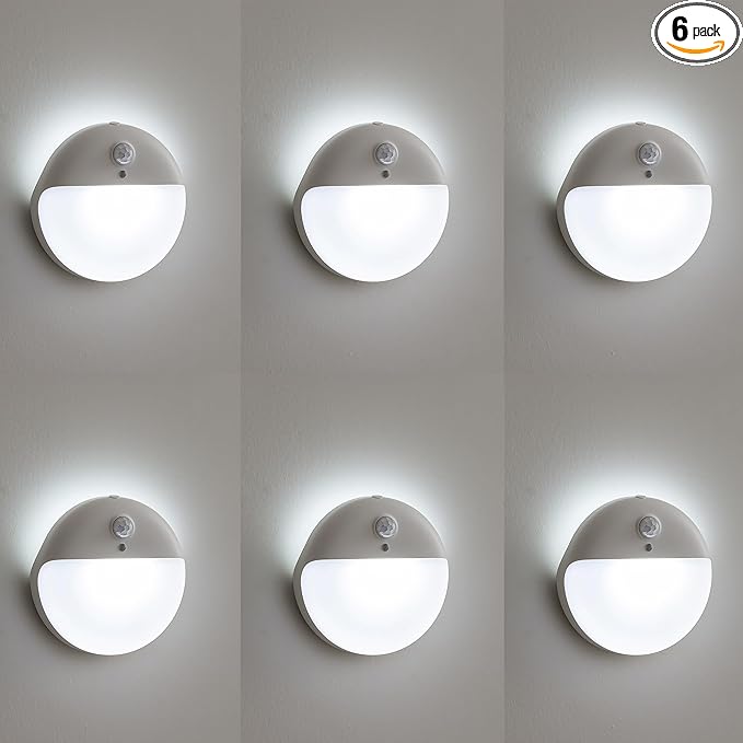 6 Pack Battery Night Light, Toilet Lights, 2.6" Small Motion Senor Light by YUNLEX