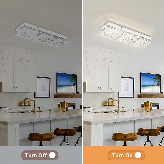 Crystal Flush Mount Ceiling Light Long Kitchen Lighting Fixtures Ceiling - Image 5