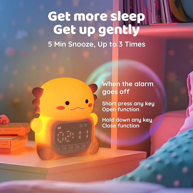 Axolotl Alarm Clock with Night Light - Image 5