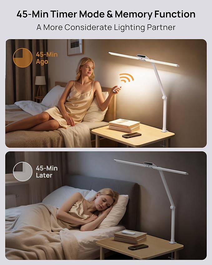 TROND LED Desk Lamp with Clamp, 29.55'' Tall Desk Light with Remote, 1500LM - Image 4