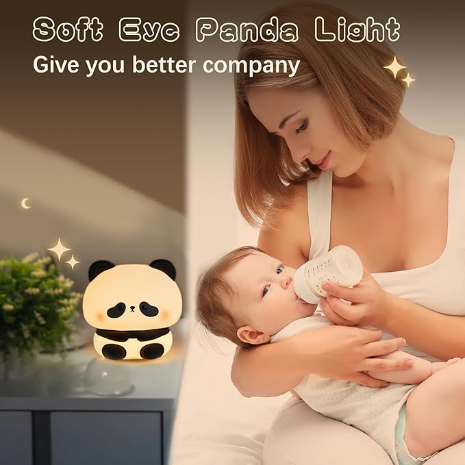 Cute Panda Night Light, LED Squishy Novelty Animal Night Lamp, Food Grade - Image 7