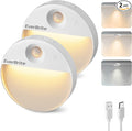 EverBrite Rechargeable Round Motion Sensor LED Night Light, Motion Activated by EverBrite