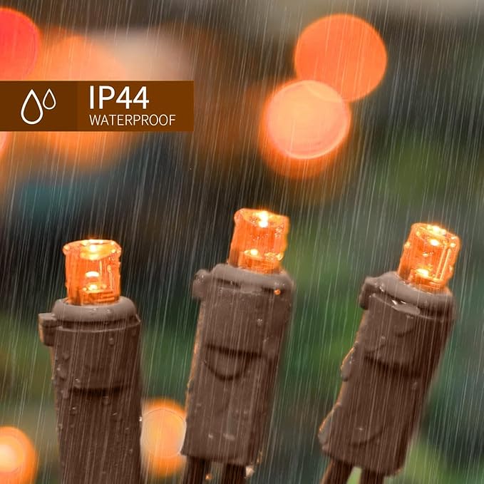 LAMPHOME Orange Halloween Lights- 21.6FT100 LED Christmas Lights, Mini led - Image 3