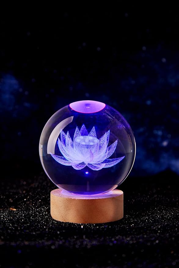 Large Lotus Crystal Ball Night Light - Image 9