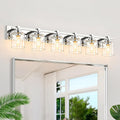 6 Light Modern Bathroom Light Fixtures Over Mirror, Chrome Vanity Lights by BRKNIT