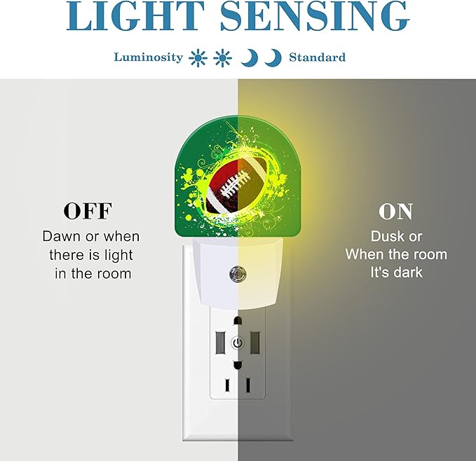 Night Light for Kids Girls Boys, Abstract American Football LED Night Light - Image 2