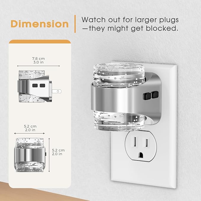 Briignite LED Night Light Plug into Wall, Dimmable Night Light - Image 3