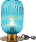 Small Table Lamp for Bedroom, Elegant Ribbed Glass Table Lamp Mid Century by SoutasLighting