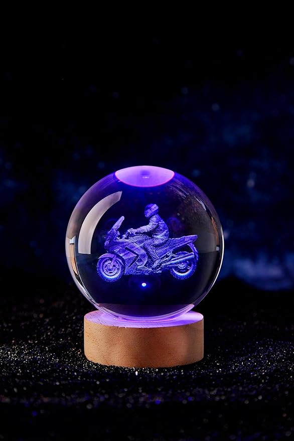Large Motorcycle Crystal Ball Night Light - Image 9