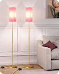 2Pack Floor Lamp, Pole with Foot Switch, Modern Standing Lamp Lampshade by GOEBLESON