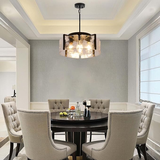 Black Chandelier for Dining Room Light Fixture, 4 Light Entryway Light Fixture - Image 4