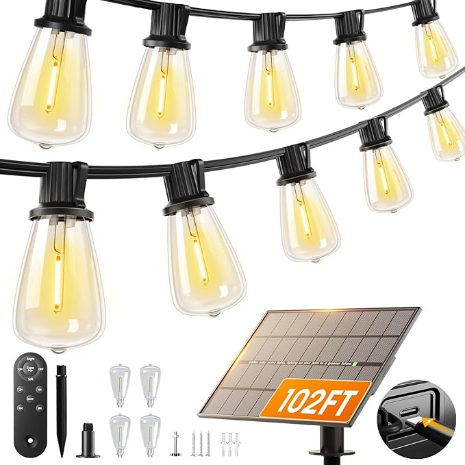 addlon 102FT Solar String Lights Outdoor by addlon