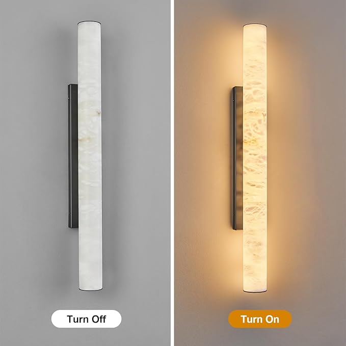 LMQNINE Natural Alabaster Wall Sconces Set of Two Spanish Marble Wall Light - Image 7
