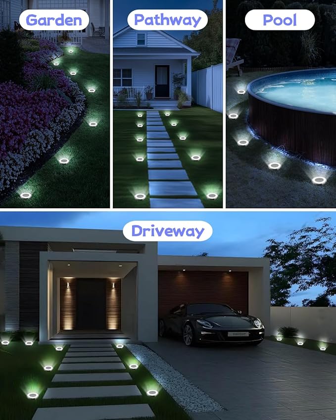 Mini Solar Ground Lights Outdoor 32 Pack Waterproof Upgraded Anti-Rust Solar - Image 7
