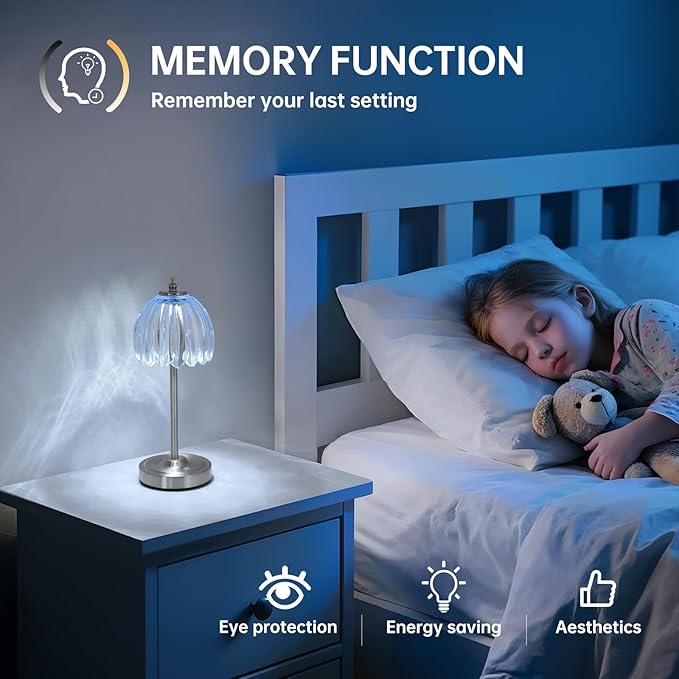 Tulip Table Lamp with 5200mAh Battery & Touch Control, Cordless Small Table - Image 7
