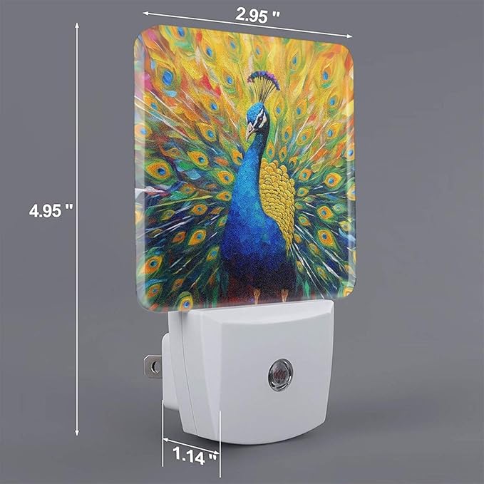 Led Night Light, Abstract Peacock Decorative Plug in Nightlights, - Image 2