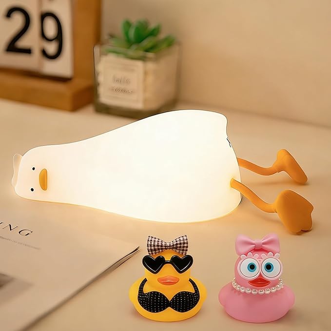 Lying Flat Duck Night Light, Cute White Elephant Gifts, Existential Crisis Duck by FAMIDUO-BrightenYourLife