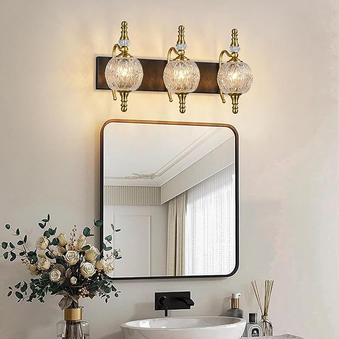 Modern Crystal Bathroom Vanity Lights Fixtures Over Mirror Black Gold Vintage - Image 6