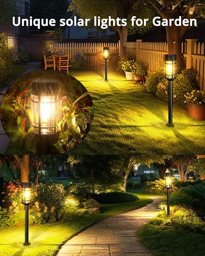 Solar Lights Outdoor Waterproof, 8 Pack Solar Pathway Lights - Image 2