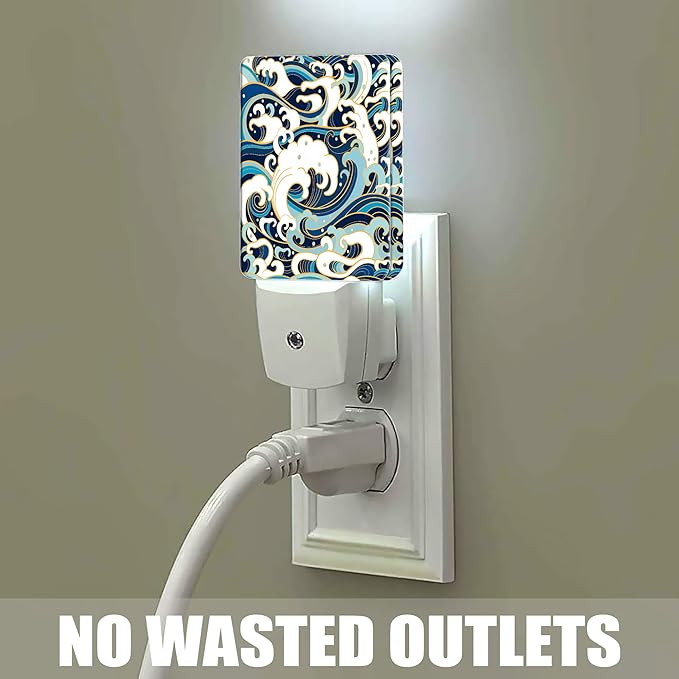 Vintage Sea Waves Dusk to Dawn Night Light, Auto Sensor Lamp Home Indoor - Image 4