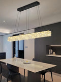 W48 Rectangle Chandeliers for Dining Room, Modern Crystal Pendant Lights by Ykolupty