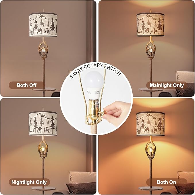 Scenekoy Antlers Style Metal Tray Floor Lamp - Image 3