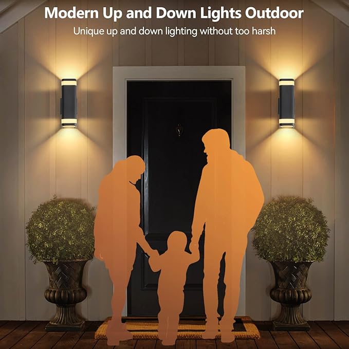 RAYVO Dusk to Dawn Outdoor Wall Lights 2 Pack, Modern Up and Down Exterior - Image 7