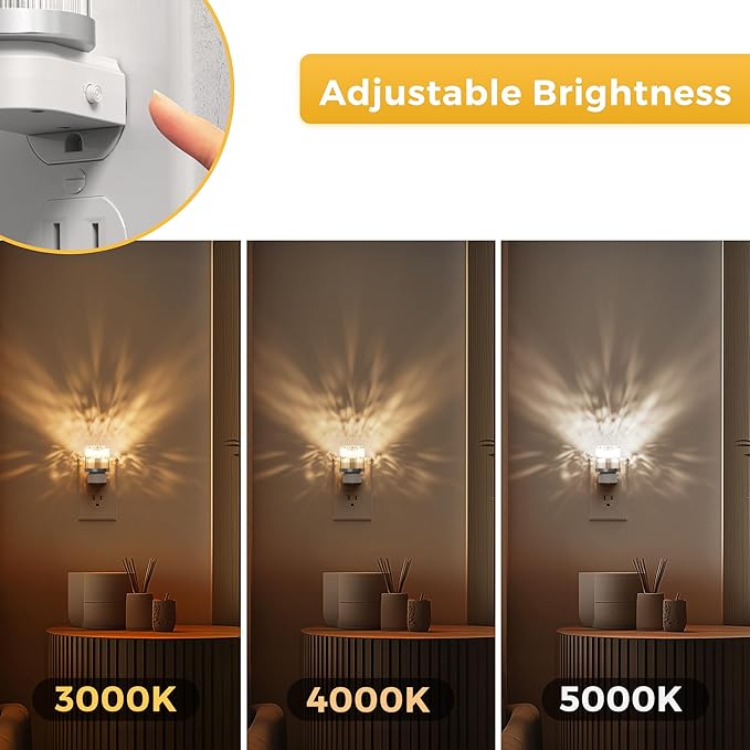 L LOHAS Night Lights Plug into Wall, 2 Pack 3000K/4000k/5000KColor Changing - Image 3