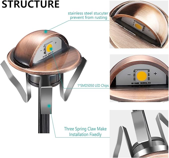 LED Stair Light Low Voltage Waterproof IP65 Outdoor F1.38 Wood 02W~0.4W - Image 4